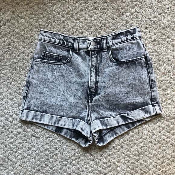 American Apparel Pants - American Apparel • acid wash jean shorts